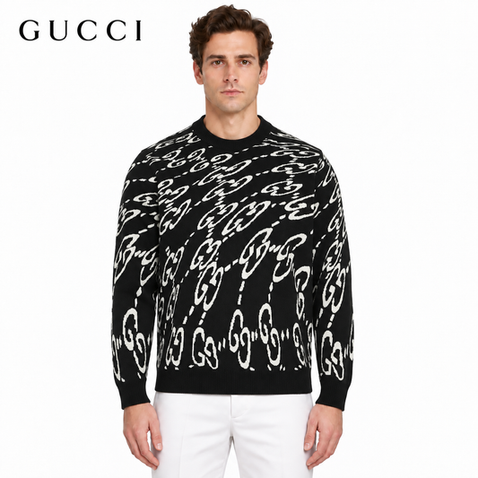 Gucci GG Jacquard Oversized Knit Sweater