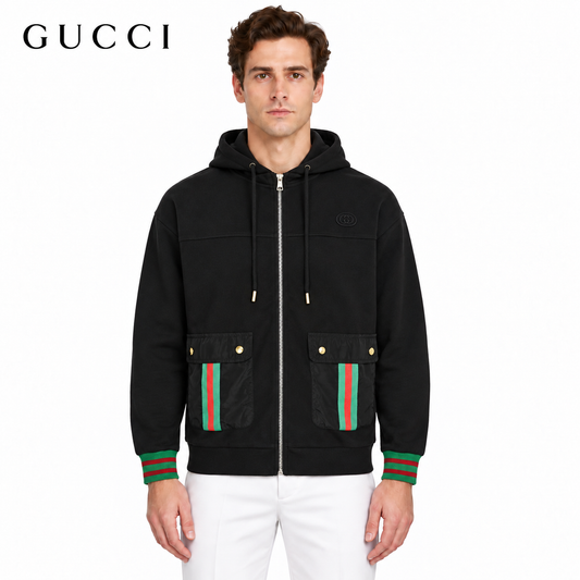 Gucci P185 Oversized Hoodie – Black & White Heavyweight