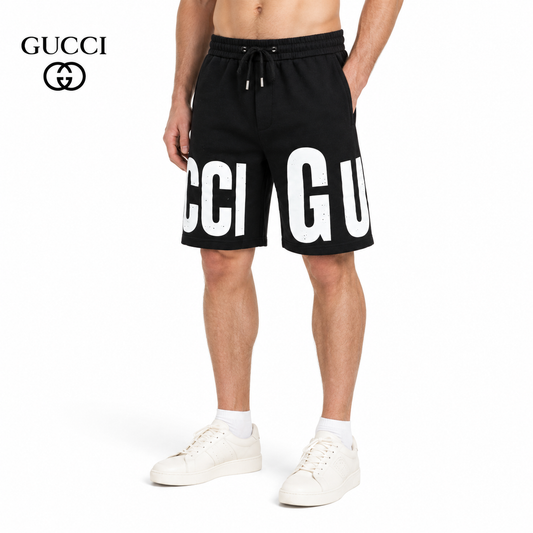 Gucci Oversized Logo Print Shorts