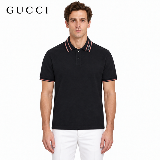 Gucci Stripe-Tipped Polo Shirt