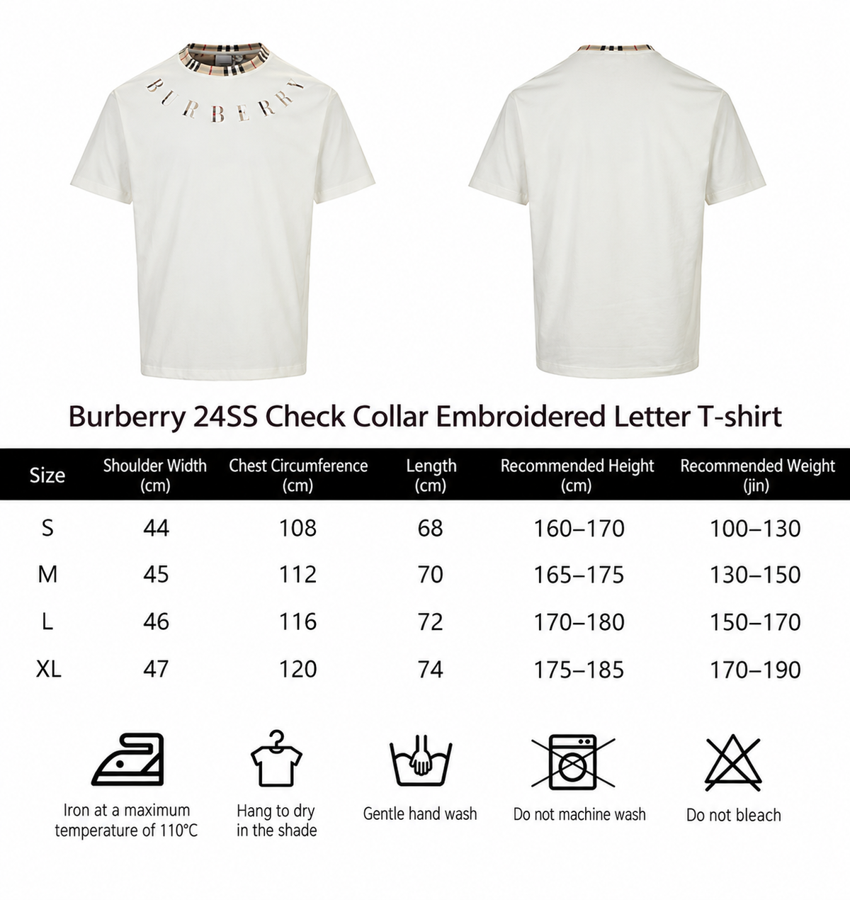 Burberry Casual Short-Sleeve T-Shirt – White or Black