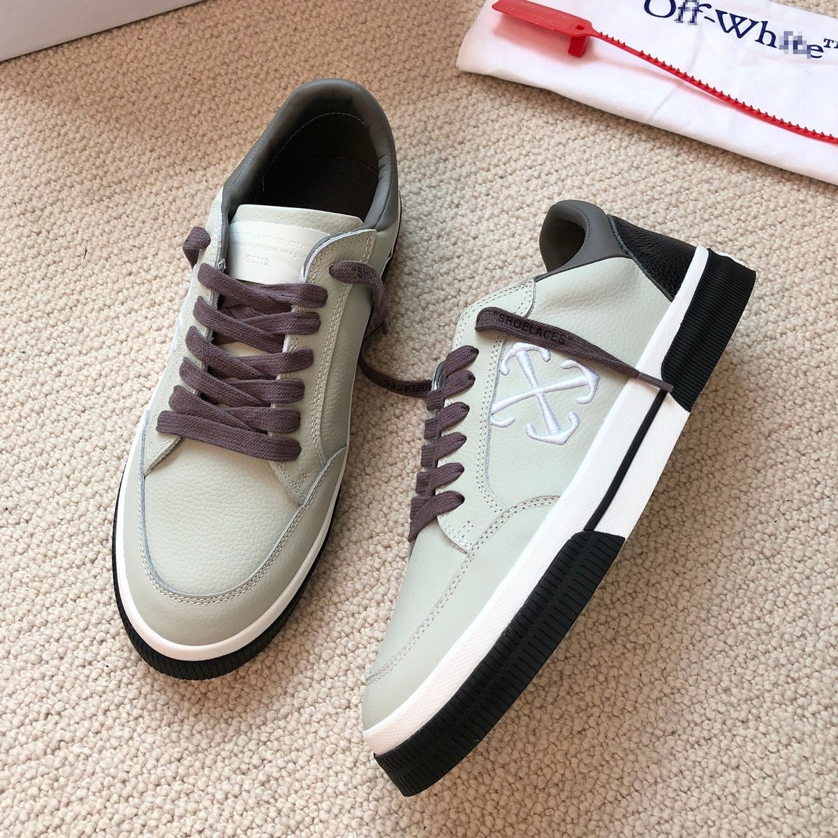 OFF-Whlte Genuine Leather Sneakers#65