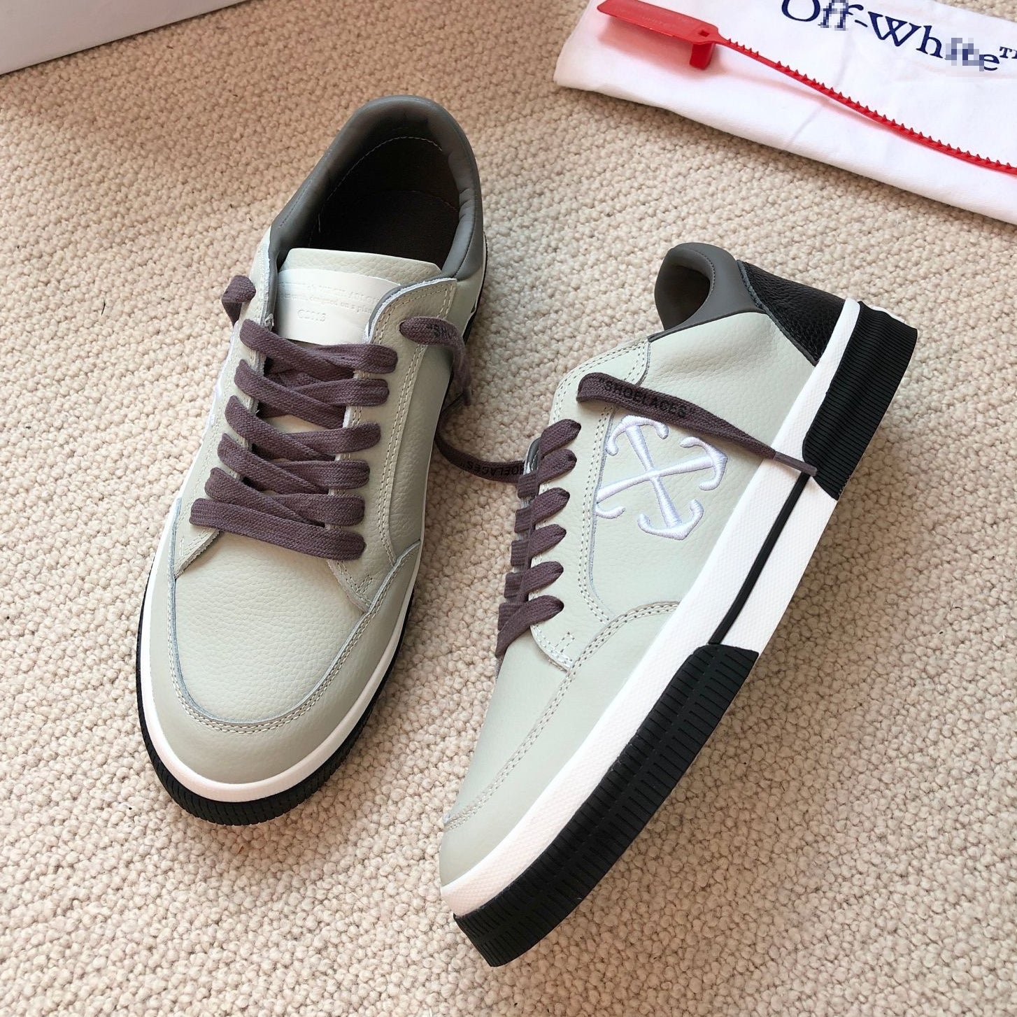 OFF-Whlte Genuine Leather Sneakers#65