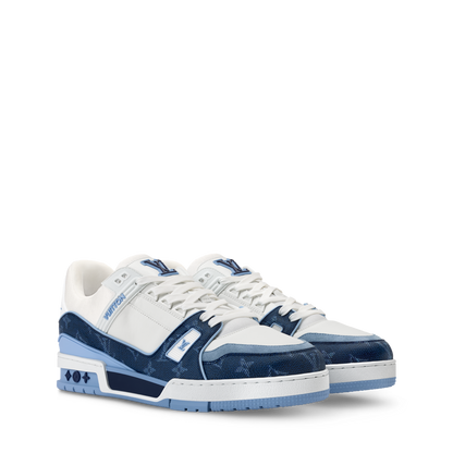 Louis Vuitton LV Trainer Navy Blue Monogram Leather Sneaker
