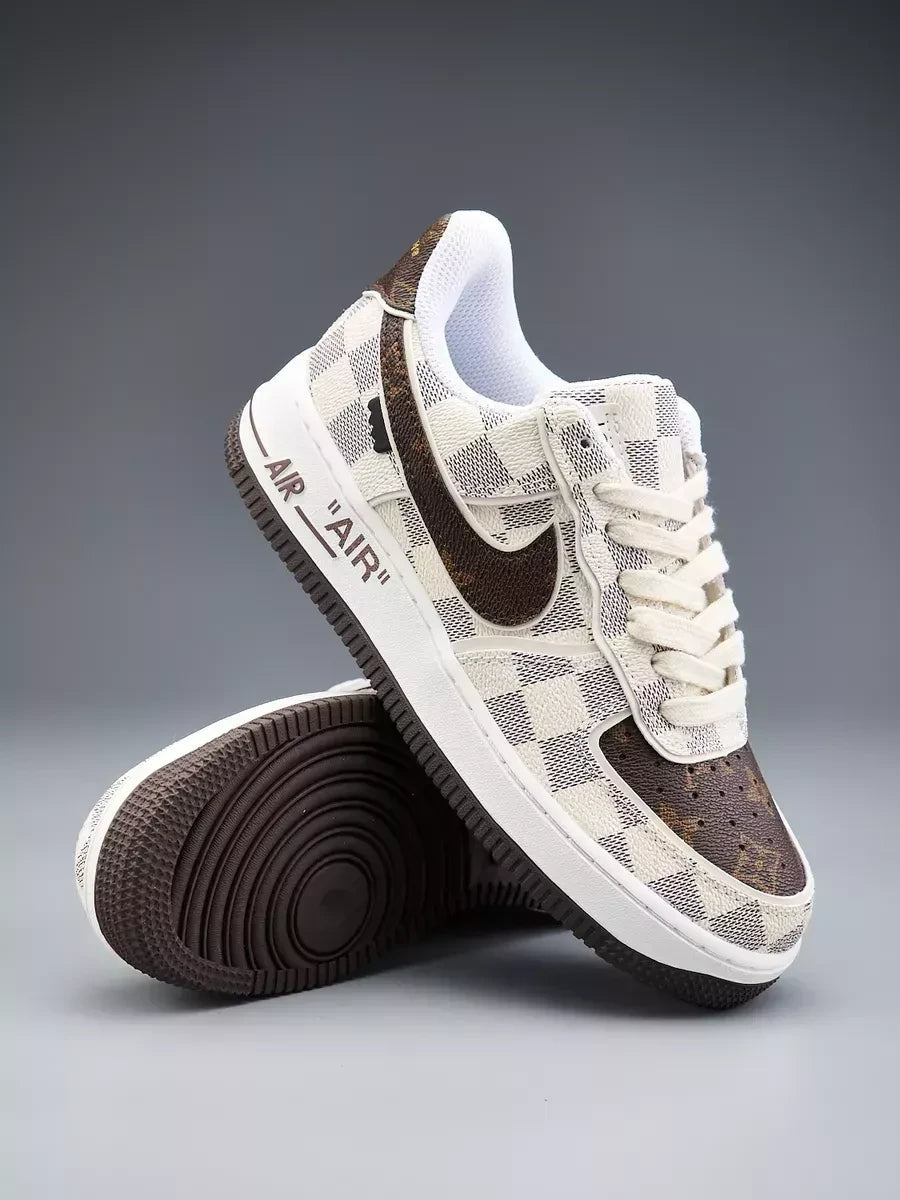 Louis Vuitton x Off-White x Nike AF1 Damier Heat Check (Custom)