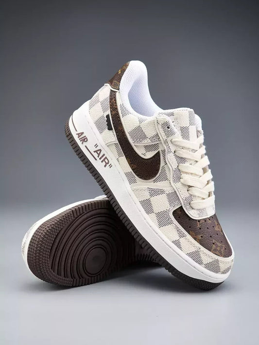 Louis Vuitton x Off-White x Nike AF1 Damier Heat Check (Custom)