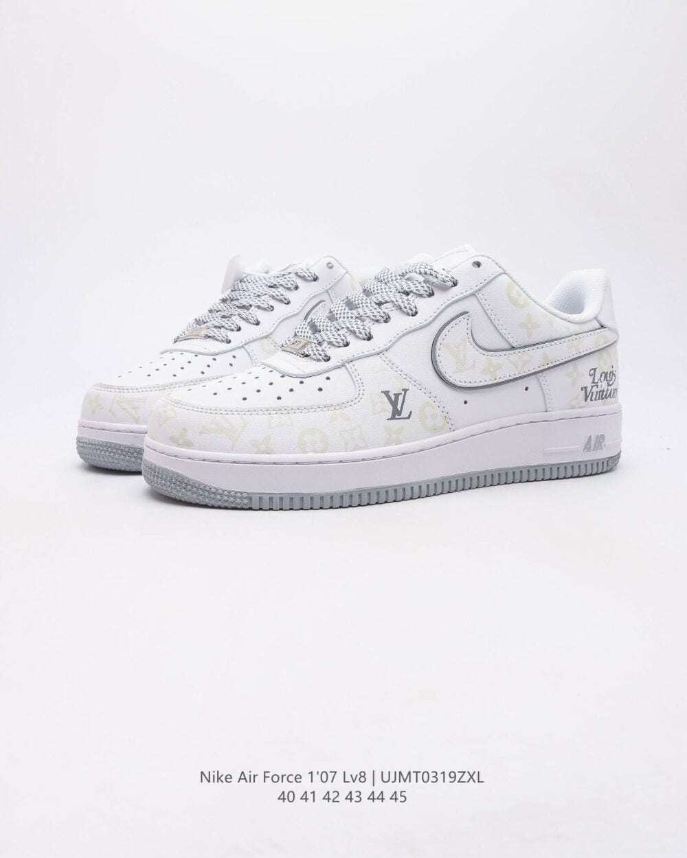 Louis Vuitton x Nike Air Force 1 Monogram Grey Frost Edition (Custom)