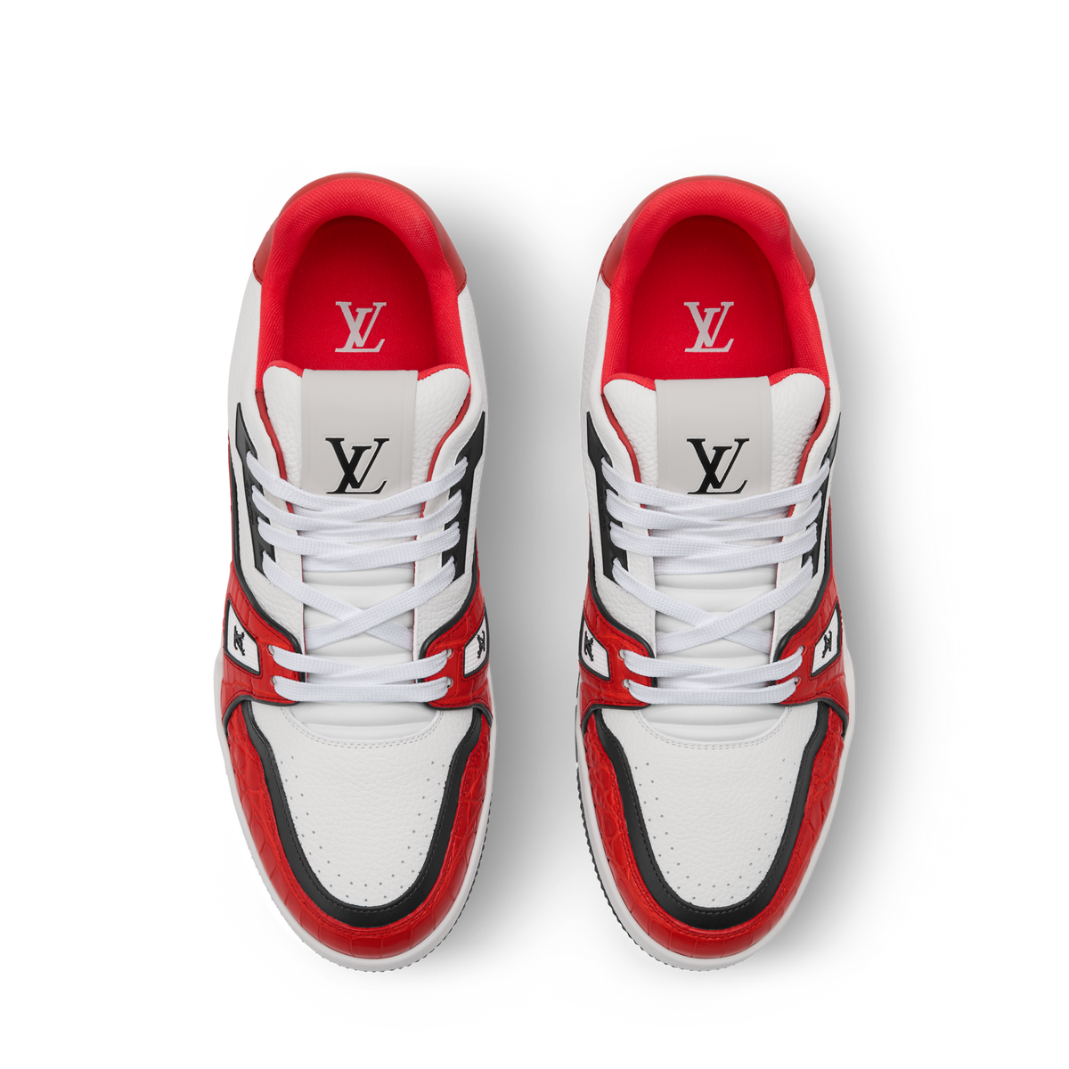 Louis Vuitton LV Trainer Red Alligator Leather Sneaker
