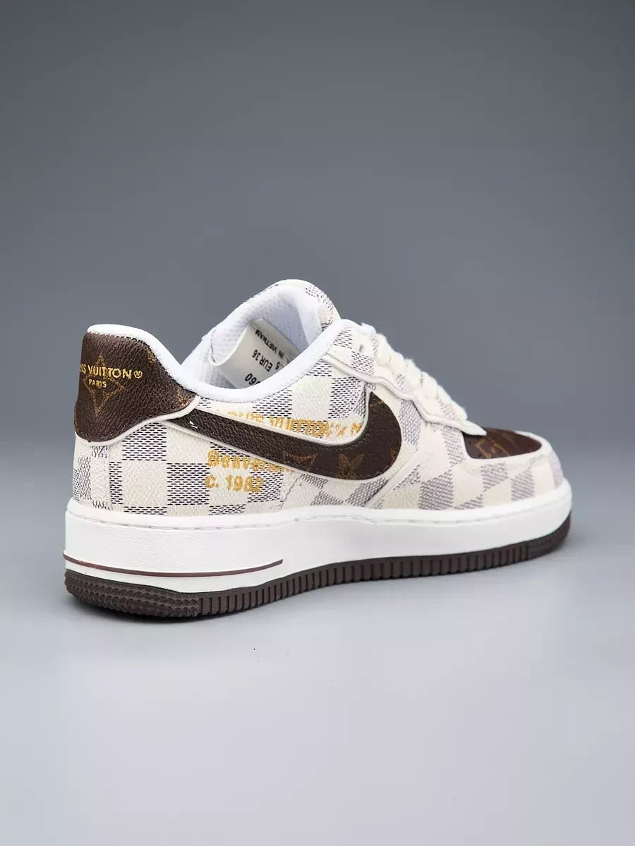Louis Vuitton x Off-White x Nike AF1 Damier Heat Check (Custom)