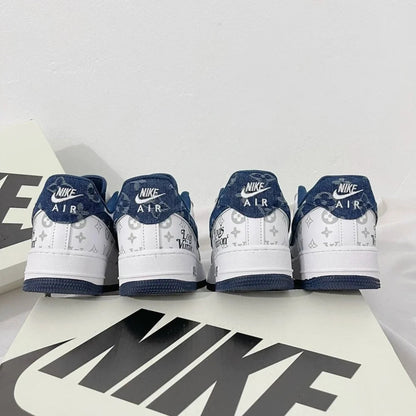Louis Vuitton x Nike Air Force 1 White Navy Monogram ( Custom)