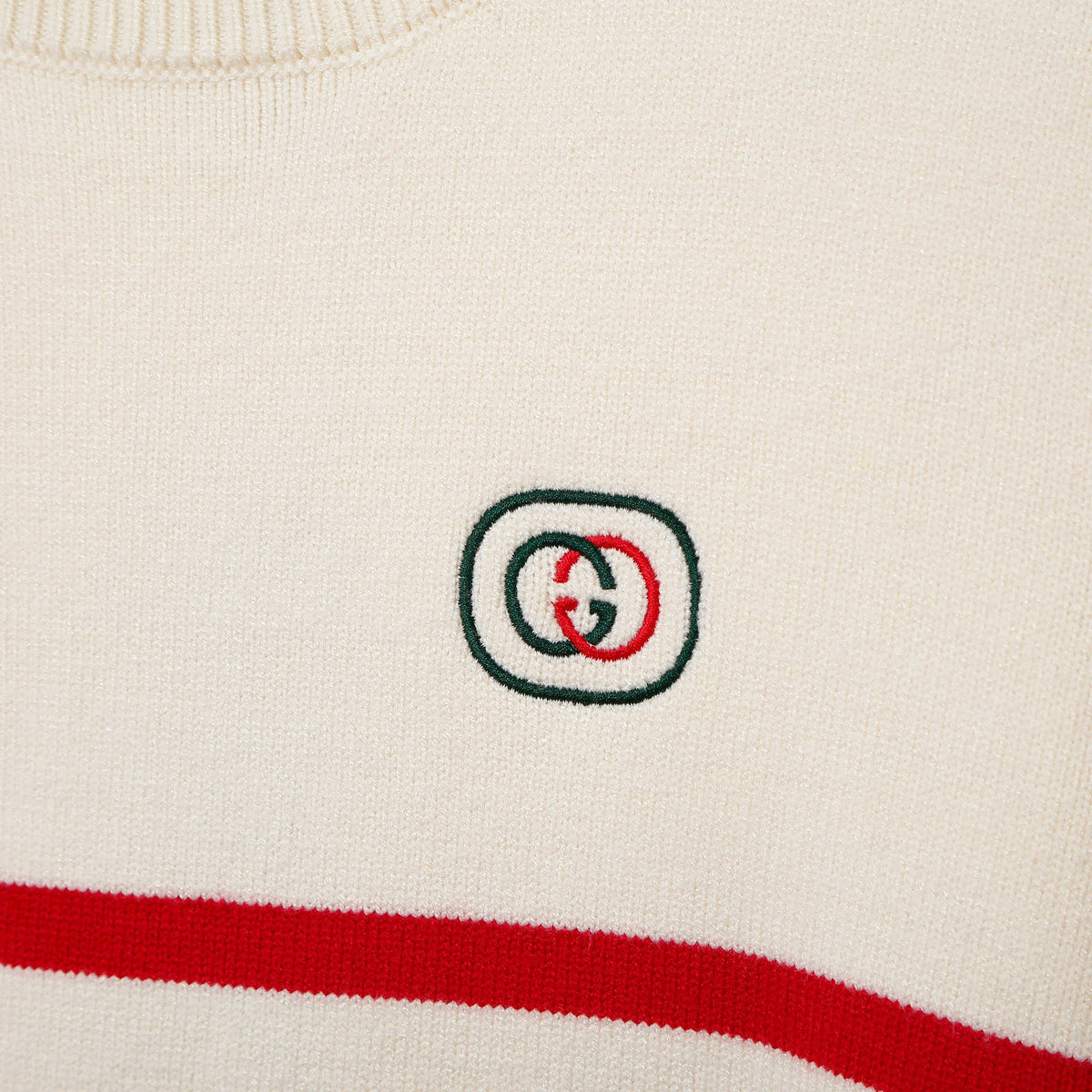 Gucci G8311 Embroidered Striped Crewneck Sweater - Image 6