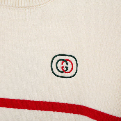 Gucci G8311 Embroidered Striped Crewneck Sweater - Image 6