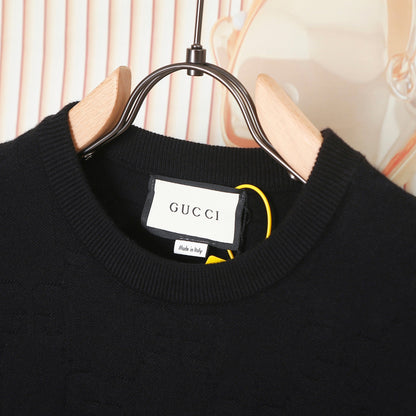 Gucci G8399 Double-G Jacquard Crewneck Sweater - Image 3