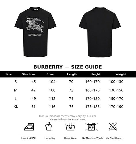 Burberry Casual Short-Sleeve T-Shirt in Black or White