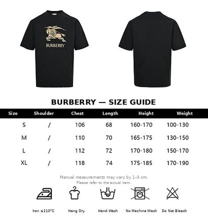 Burberry Casual Short-Sleeve T-Shirt in Black or White