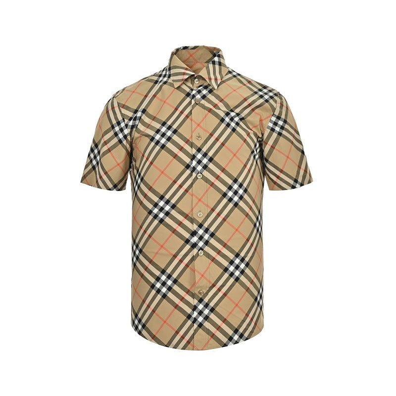 Burberry Casual Short-Sleeve Shirt#03 - Brown Check Front