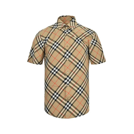 Burberry Casual Short-Sleeve Shirt#03 - Brown Check Front