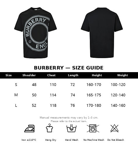 Burberry Casual Short-Sleeve T-Shirt – Black or White