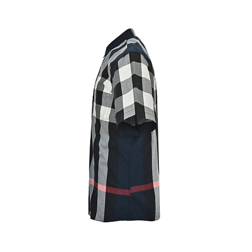 Burberry Casual Short-Sleeve Shirt#04 - Navy Check Side