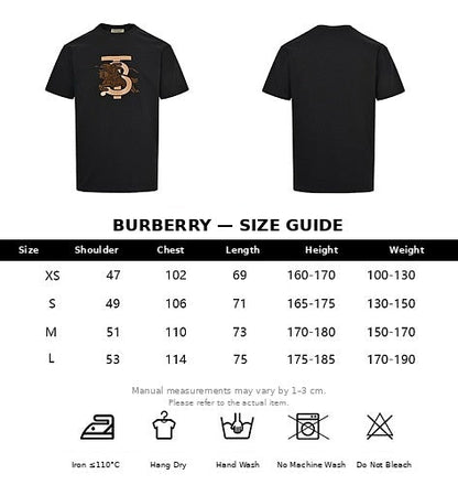 Burberry Short-Sleeve Casual T-Shirt – Black or White