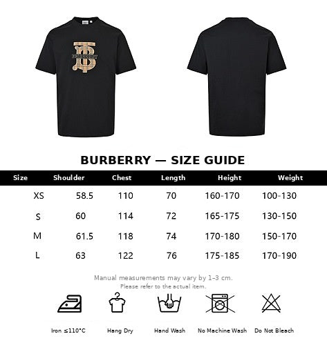 Burberry Short-Sleeve Casual T-Shirt – Black or White