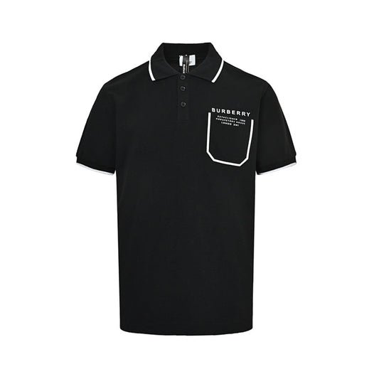 Burberry Casual Polo Shirt#09 - Black Front