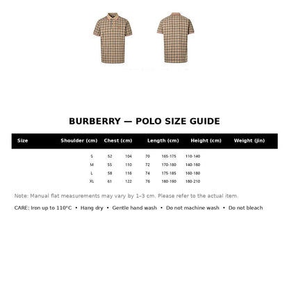 Burberry Casual Polo Shirt#11 - English Size Chart