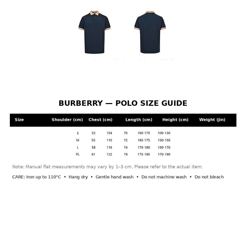 Burberry Casual Polo Shirt#14 - English Size Chart
