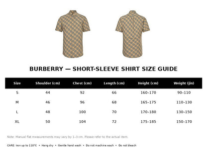 Burberry Casual Short-Sleeve Shirt#05 - English Size Chart