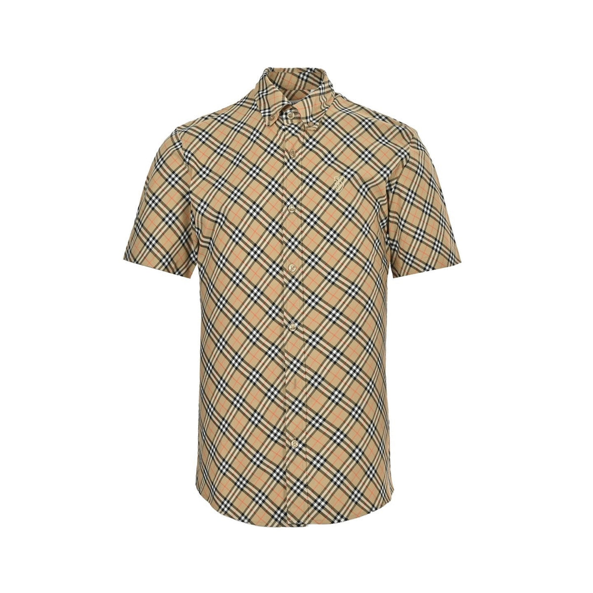 Burberry Casual Short-Sleeve Shirt#05 - Beige Check Front