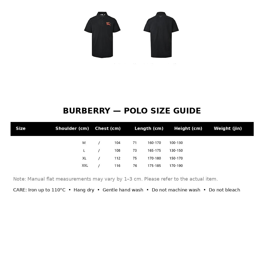 Burberry Casual Polo Shirt#15 - English Size Chart