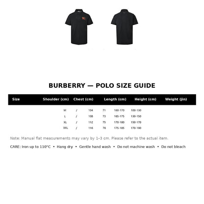 Burberry Casual Polo Shirt#15 - English Size Chart