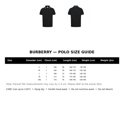 Burberry Casual Polo Shirt#18 - English Size Chart