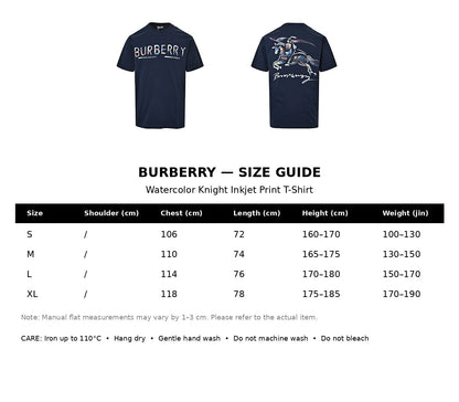 Burberry Casual T-shirt#07 - English Size Chart