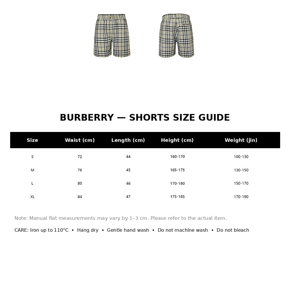 Burberry Casual Shorts#11 - English Size Chart