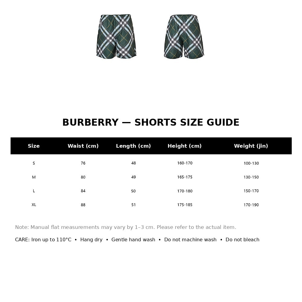 Burberry Casual Shorts#26 - English Size Chart