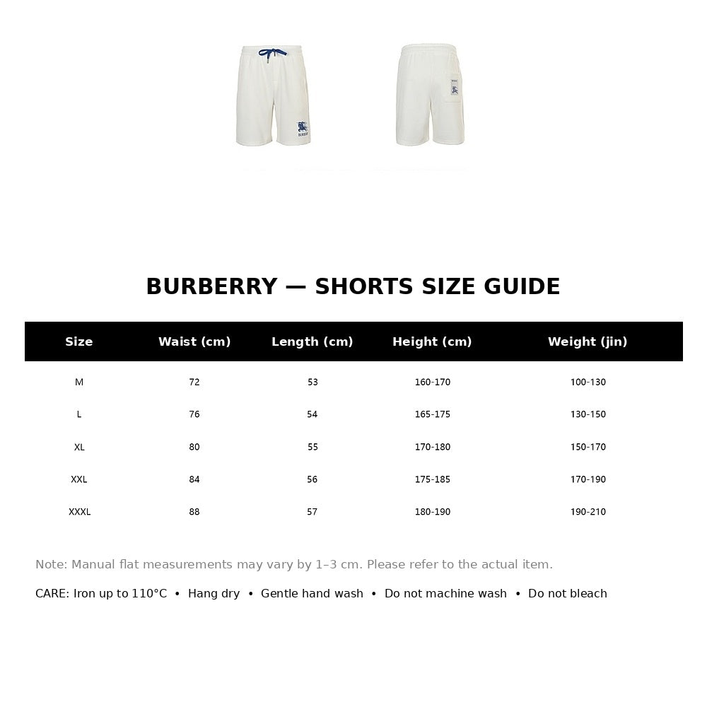 Burberry Casual Shorts#28 - English Size Chart