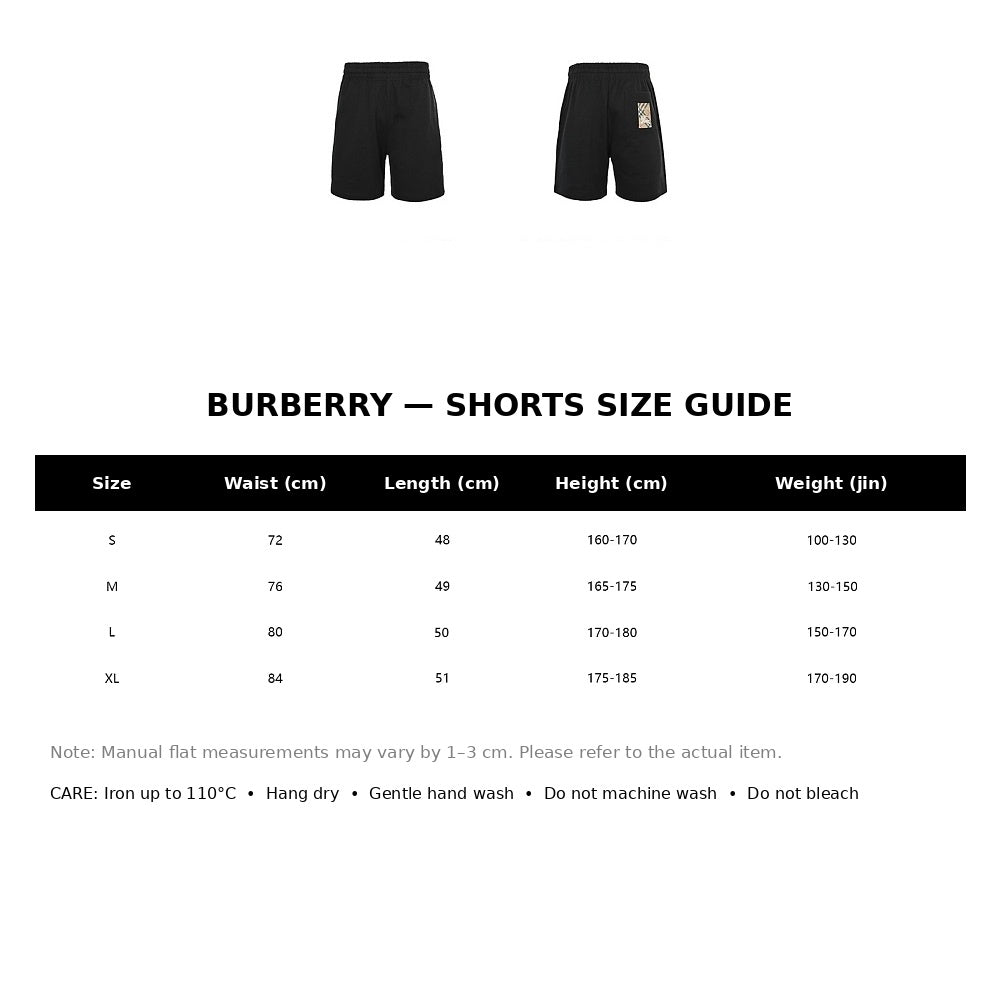 Burberry Casual Shorts#32 - English Size Chart