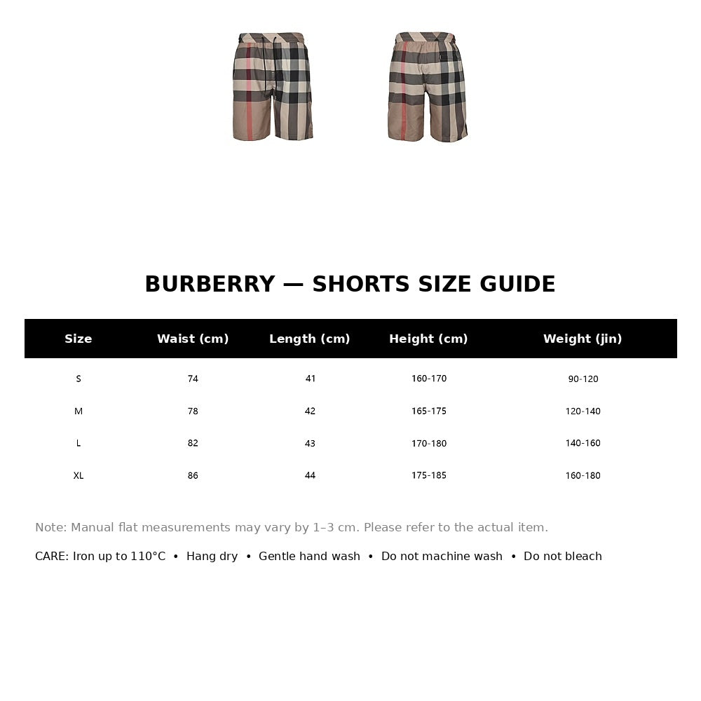 Burberry Casual Shorts#33 - English Size Chart