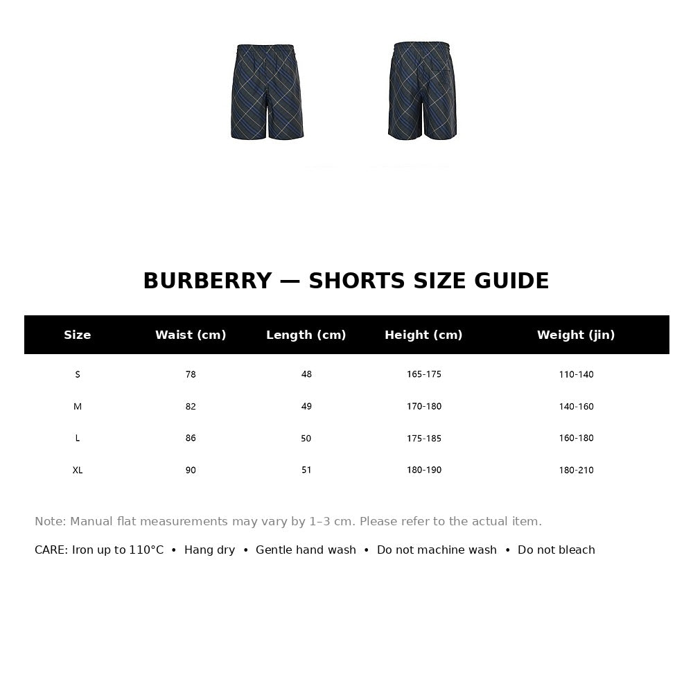 Burberry Casual Shorts#41 - English Size Chart