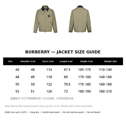 Burberry Casual Jacket#05 - English Size Chart