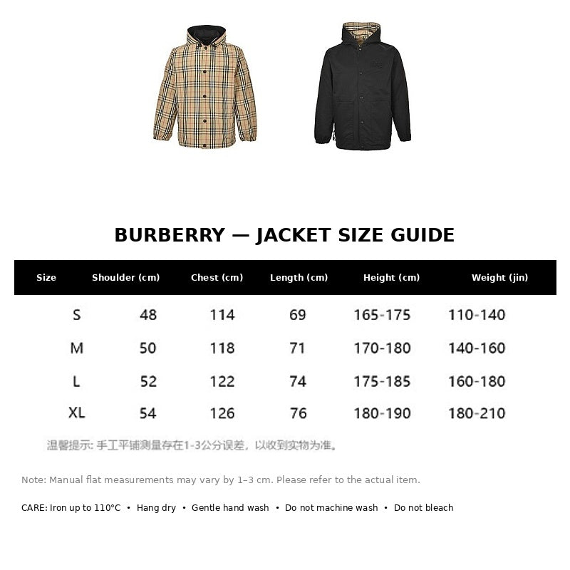 Burberry Casual Jacket#11 - English Size Chart