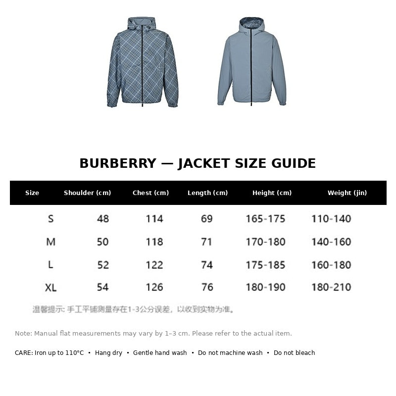 Burberry Casual Jacket#13 - English Size Chart