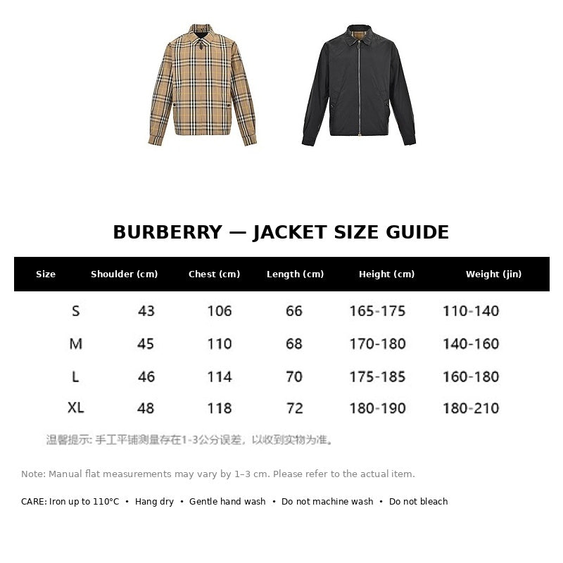 Burberry Casual Jacket#18 - English Size Chart