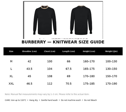 Burberry Casual Knitwear#07 - English Size Chart