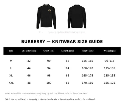 Burberry Casual Knitwear#16 - English Size Chart