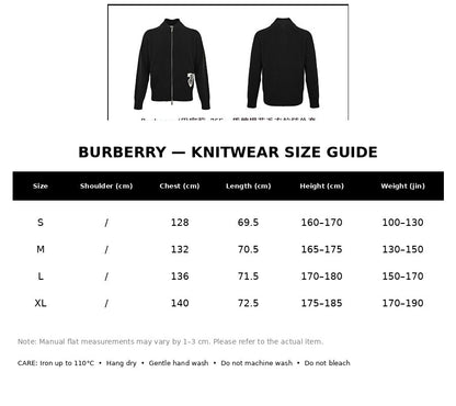 Burberry Casual Knitwear#17 - English Size Chart