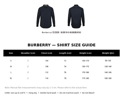 Burberry Casual Shirt#09 - English Size Chart