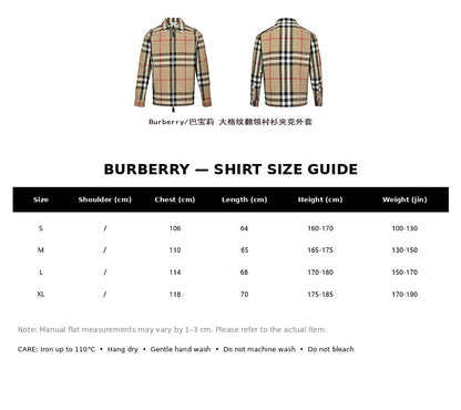 Burberry Casual Shirt#24 - English Size Chart