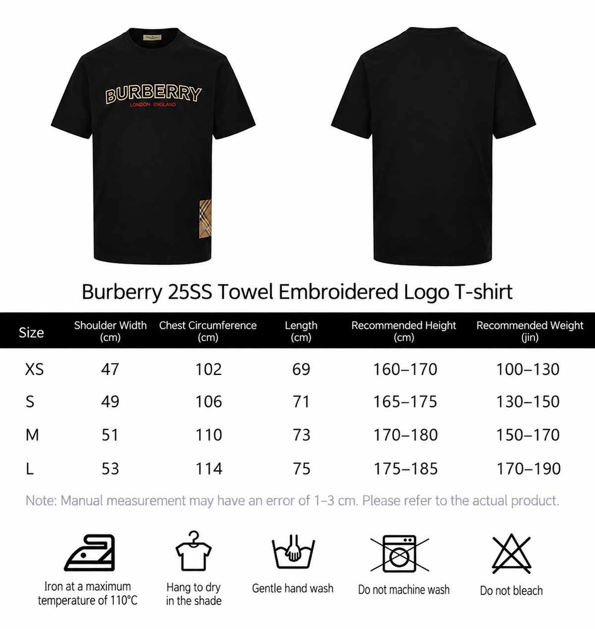 Burberry Short-Sleeve T-Shirt – Black